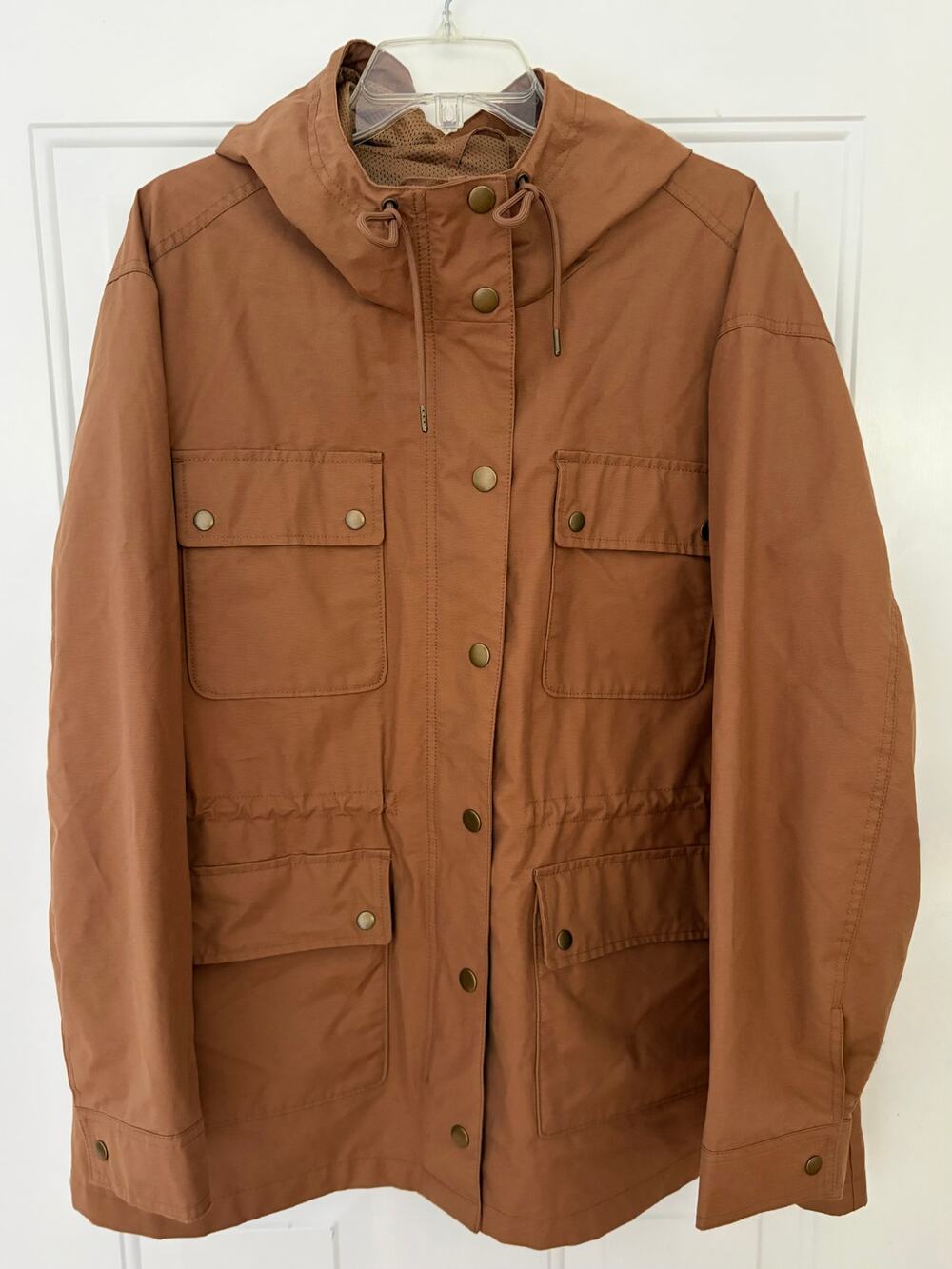 Old Navy Hooded Utility Jacket Womens XXL Sierra Oak Brown Water Resistant NWOT